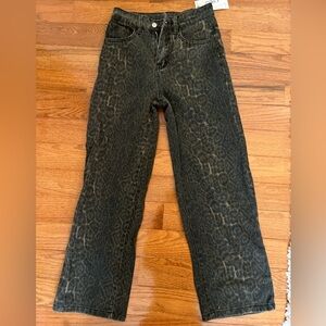 Leopard print jeans